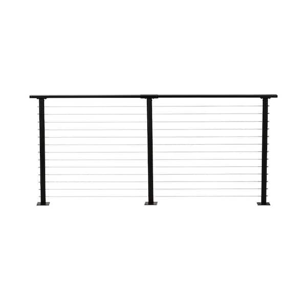 CityPost 10 ft. Deck Cable Railing, 42 in. Base Mount, Black