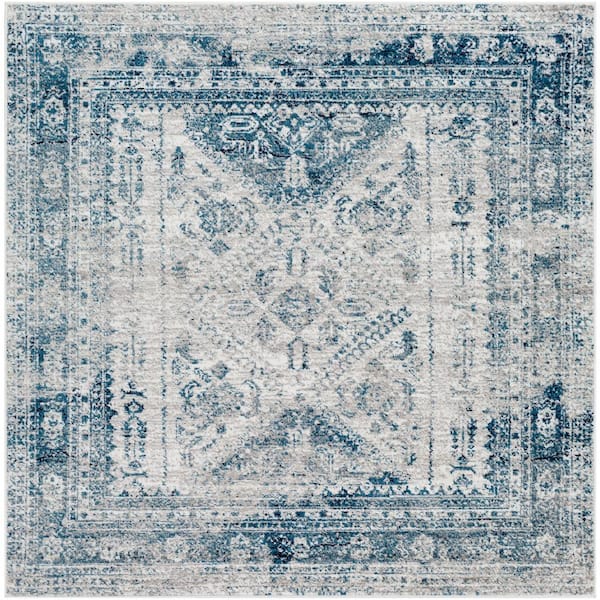 Livabliss Havana Sky Blue 5 ft. 3 in. Square Area Rug