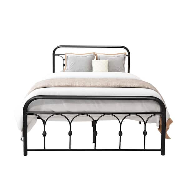 Unbranded 77.8 in. Black Metal Platform Bed with Under Bed Storage