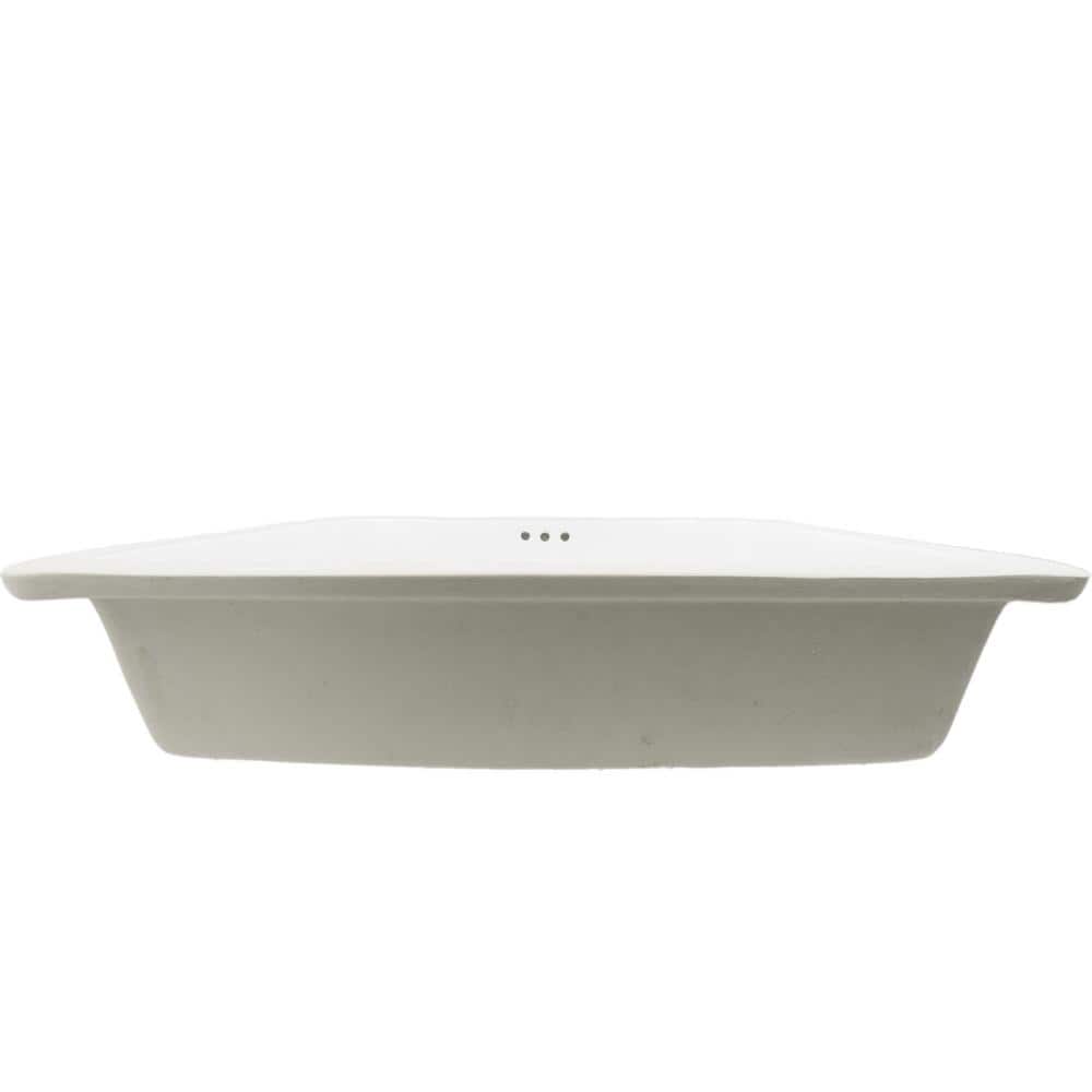 Modern White Rectangular Undermount Porcelain Bathroom Sink