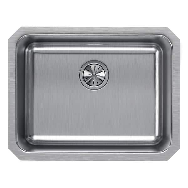 Elkay Lustertone 24in. Undermount 1 Bowl 18 Gauge  Stainless Steel Sink Only and No Accessories