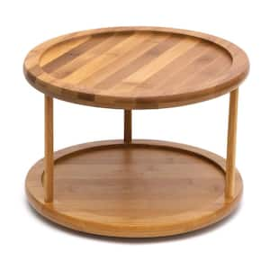 Bamboo 10 in. 2-Tier Lazy Susan Turntable