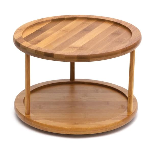 Lipper International Bamboo 10 in. 2-Tier Turntable
