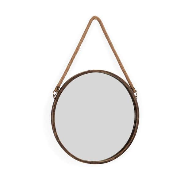 Medium Round Gold Contemporary Mirror (21.375 in. H x 14.5 in. W)