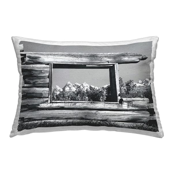 Stupell Industries Rustic Country Window Black Rectangular Outdoor Throw Pillow