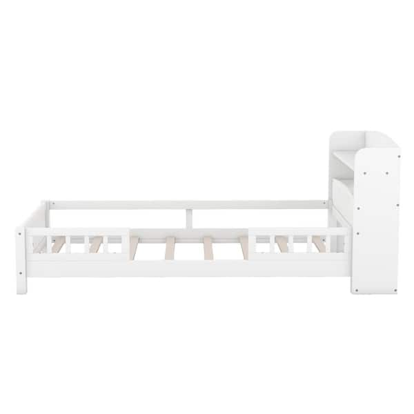 Harper & Bright Designs White Wood Frame Twin Size Platform