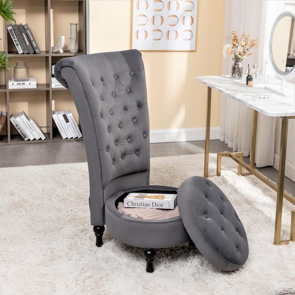 Velvet vanity discount chair with back