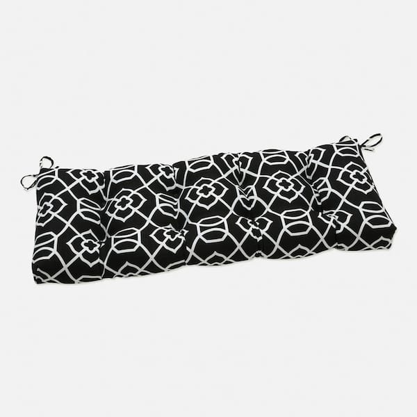 Pillow Perfect Other Rectangular Outdoor Bench Cushion in Black