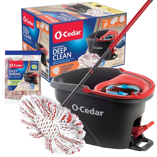 O-Cedar EasyWring Deep Clean Microfiber Spin Mop with Bucket 