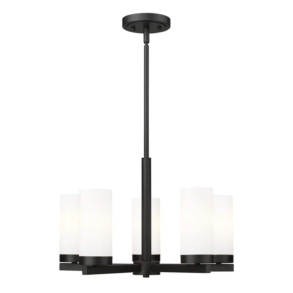 Danica 5-Light in Matte Black Chandelier with no bulbs included