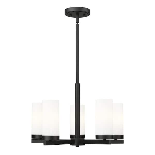 Unbranded Danica 5-Light in Matte Black Chandelier with no bulbs included
