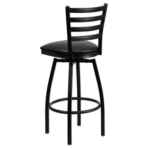 Flash Furniture Hercules 32 in. Black Low Back Metal Bar Stool