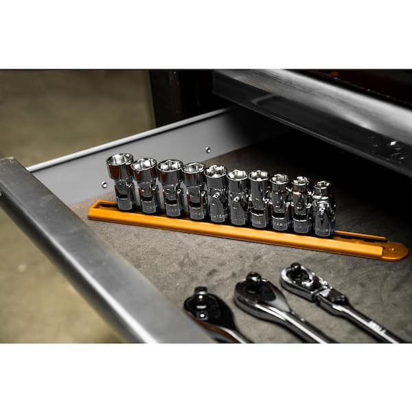 3/8 in. Drive 6-Point Metric Flex Socket Set (10-Piece)