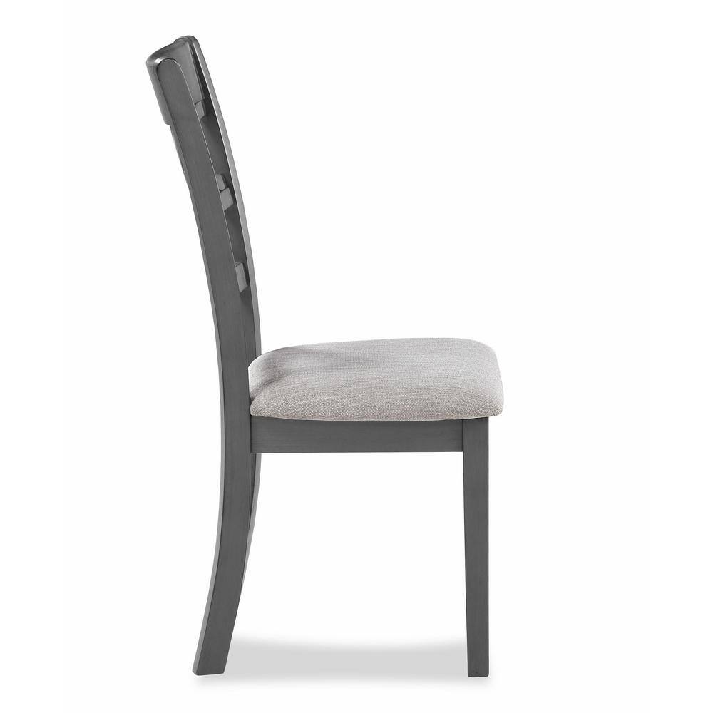 Gray Round Solid Wood Dining Set with Cushioned Chairs