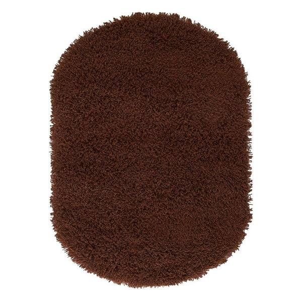 Home Decorators Collection Ultimate Shag Brown 5 ft. x 7 ft. Oval Area Rug