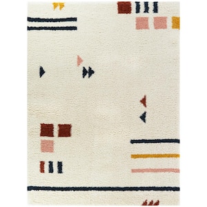 Chase Cream 8 ft. x 10 ft. Contemporary Shag Area Rug