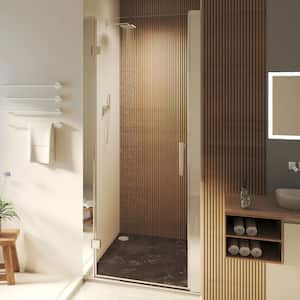 32 in. to 34 in. W x 72 in. H Frameless Pivot Shower Door in Chrome with Clear Glass