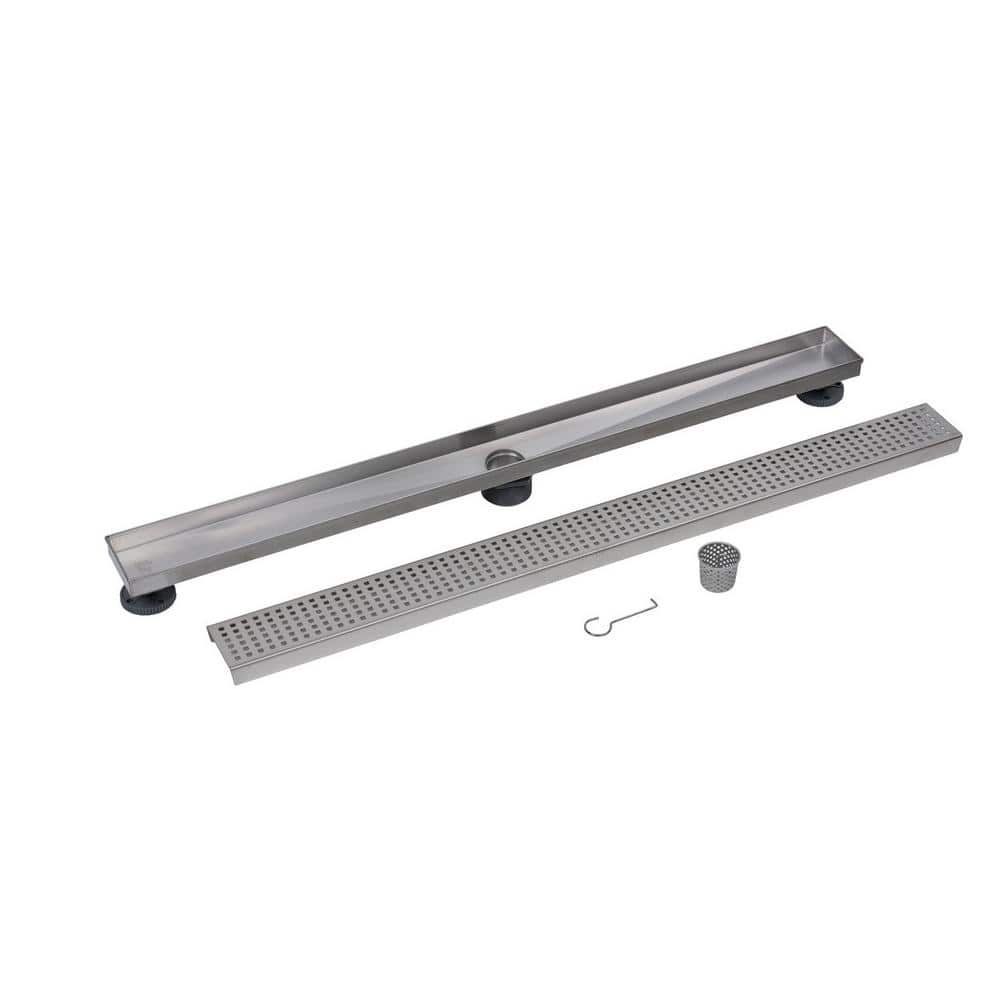 36" Stainless Steel Linear Shower Drain with Square Grate