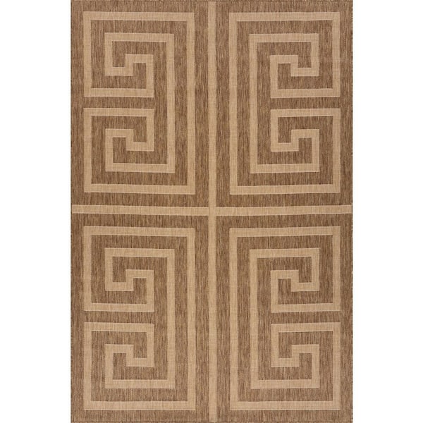 Zirelle Contemporary Brown 8 ft. x 10 ft. Outdoor Area Rug