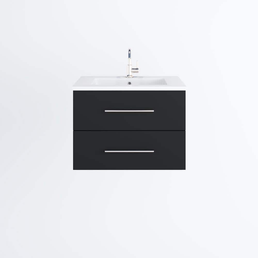 Napa 30 in. W x 20 in. D Single Sink Bathroom Vanity Wall Mounted In Matte Black with Acrylic Integrated Countertop price history on PriceWatchPro