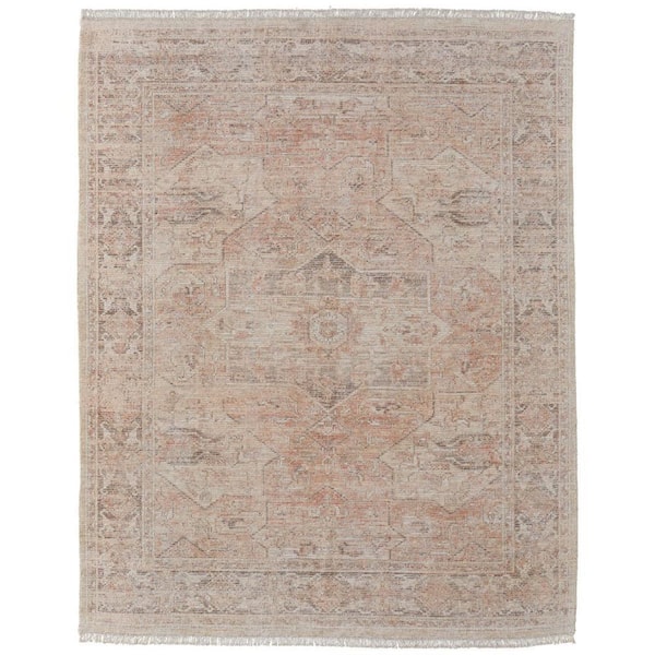 2 X 3 Tan, Orange, Ivory Oriental Area Rug