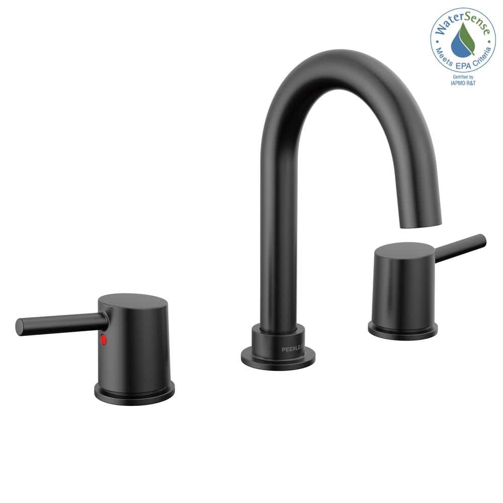 Precept Matte Black 2-Handle Widespread Bathroom Faucet