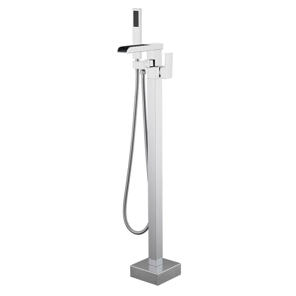Single-Handle Waterfall Claw Foot Tub Faucet with Hand Shower in Chrome price history on PriceWatchPro