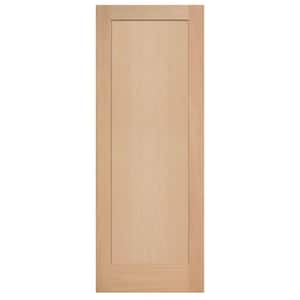 36 in. x 84 in. Maple Veneer 1 Panel Shaker Flat Solid Wood Interior Barn Door Slab