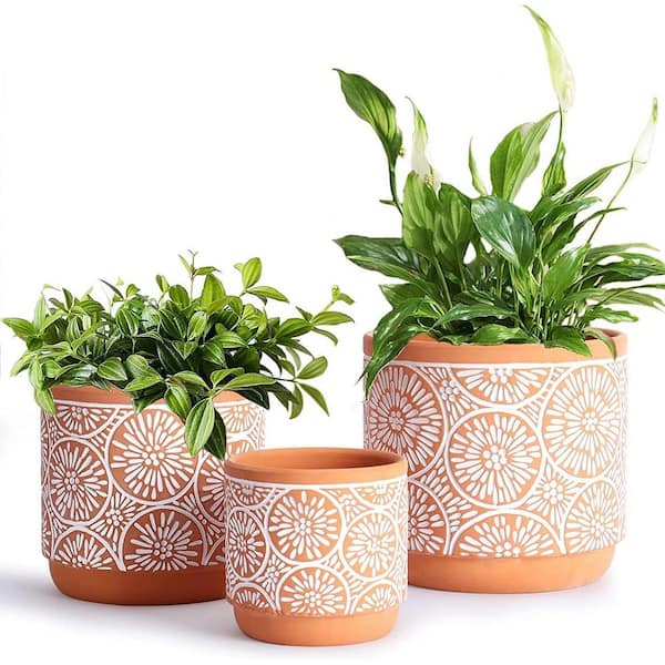 Modern 2 in. L x 2 in. W x 2 in. H Red Ceramic Round Indoor Planter (3-Pack)