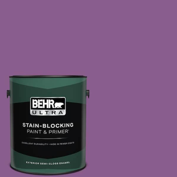 BEHR ULTRA 1 gal. #670B-7 Candy Violet Semi-Gloss Enamel Exterior Paint & Primer