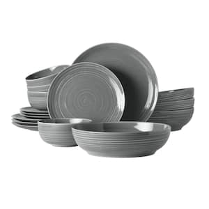 Terra Porcelain 16-Piece Set, Grey