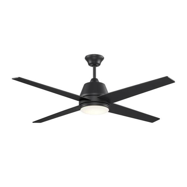 Bel Air Lighting Cappleman 52 In Integrated Led Indoor Black 4 Blade Ceiling Fan With Light Kit And Wall Control Switch F 1026 Bk The Home Depot Bel Air Lighting Cappleman 52 In, Black 4 Blade Ceiling Fan