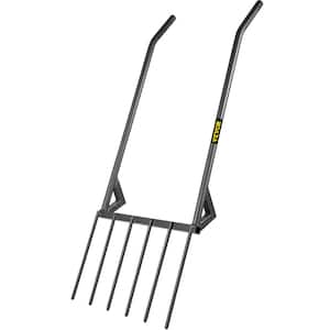 Broad Tool 6-Tines Hand Tiller 32.5 in. Handle for U-Shape in Garden Forks