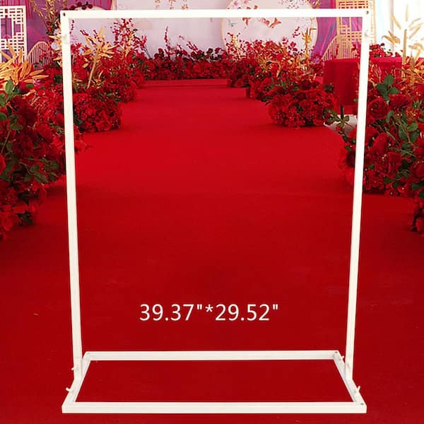 39.37 in. x 29.52 in. Metal Wedding Welcome Sign Arch Stand Arbor