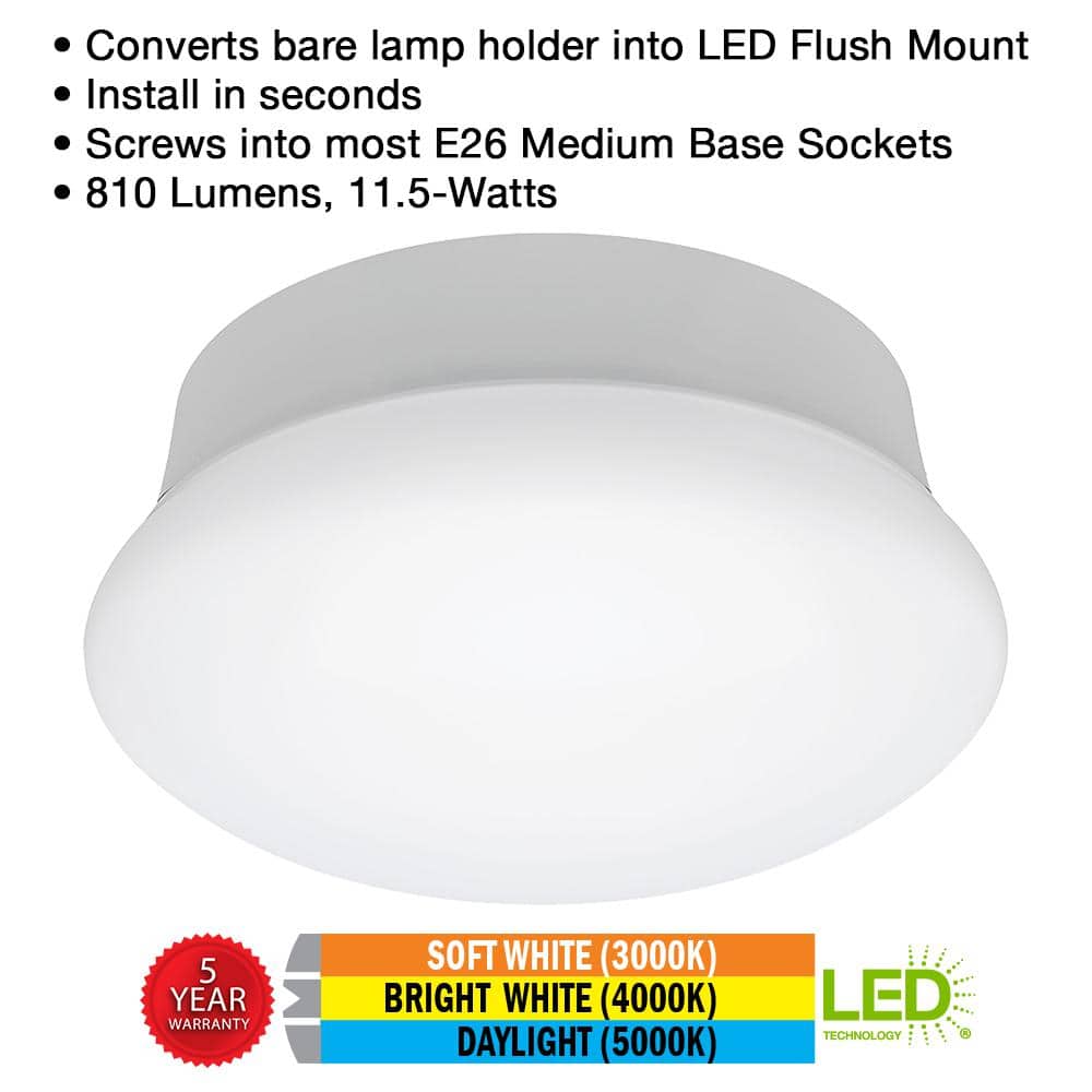 Brushed Nickel 7in LED Indoor/Outdoor Flush Mount Light