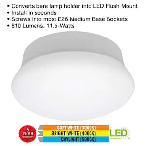 Spin Light 7 in. Closet Light LED Flush Mount 810 Lumens 3000K 4000K 5000K Laundry Room Hallway Stairway Lighting