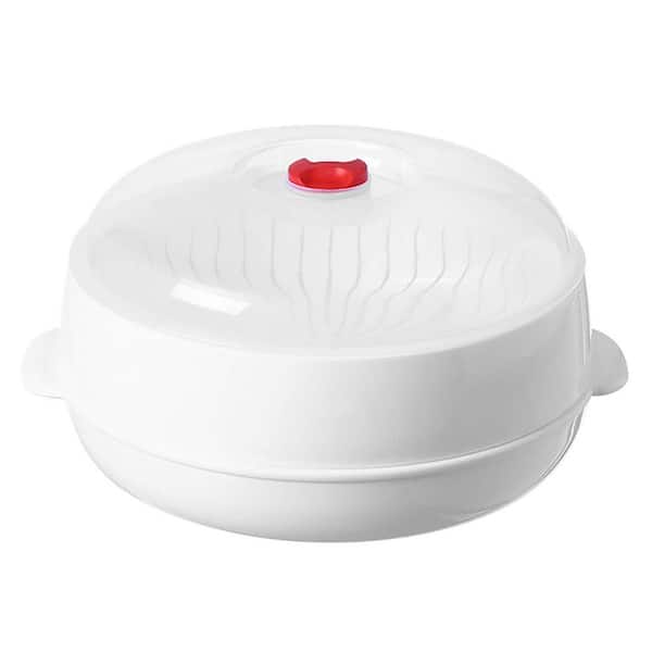 Microwave Steamer 1-Piece Large Capacity Food Grade Polypropylene Heat-Resistant Lid Handle for Vegetables Cooking