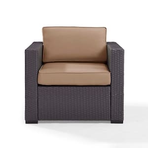 Biscayne Wicker Outdoor Lounge Chair with Mocha Cushions
