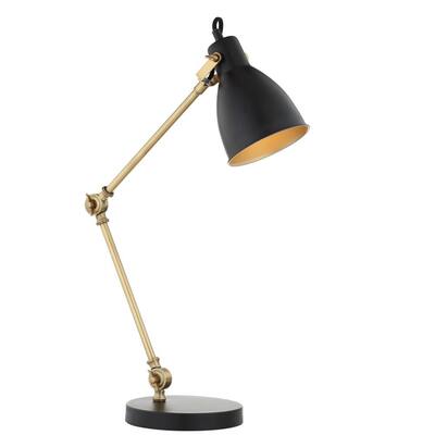Barnes 24 in. Black/Brass Gold LED Metal Task Lamp