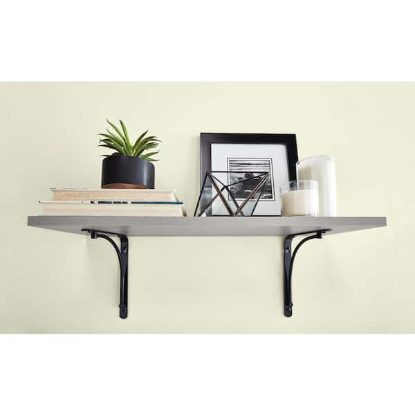 Rubbermaid Black Laminated Wood Shelf 12 in. D x 72 in. L