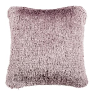 Venice Shag Lilac 20 in. x 20 in. Throw Pillow