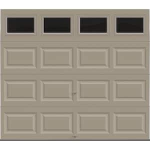 Classic Steel Short Panel 8ft x 7ft Insulated 6.5 R-Value Sandtone Garage Door with windows