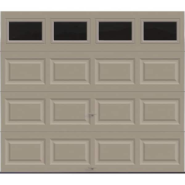 Clopay Classic Collection 8 ft. x 7 ft. 18.4 R-Value Intellicore Insulated Sandtone Garage Door with Plain Windows