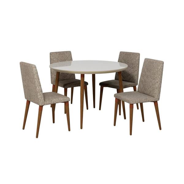 Chevron Dining Chair Set, Off White Round Dining Table And Chairs