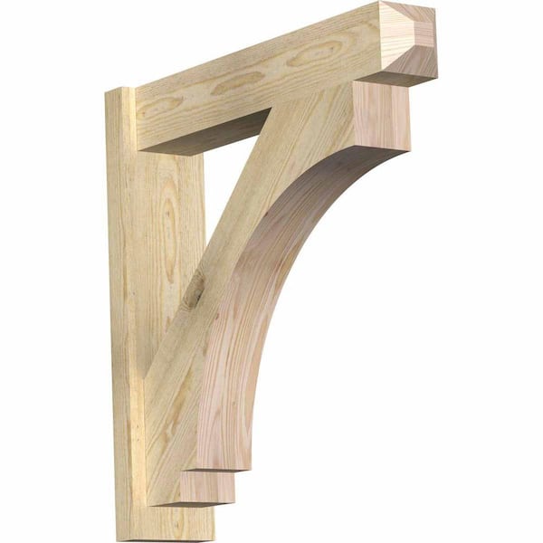 Ekena Millwork 6 in. x 28 in. x 28 in. Douglas Fir Imperial Craftsman Rough Sawn Outlooker