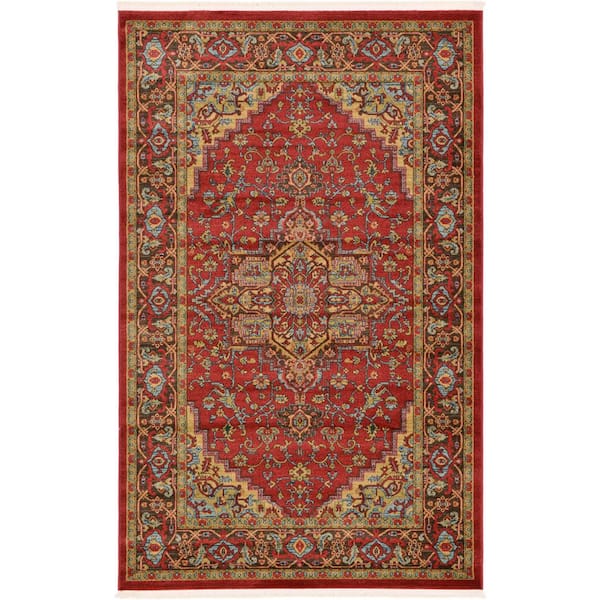 Unique Loom Sahand Ardashir Red 5' 0 x 8' 0 Area Rug