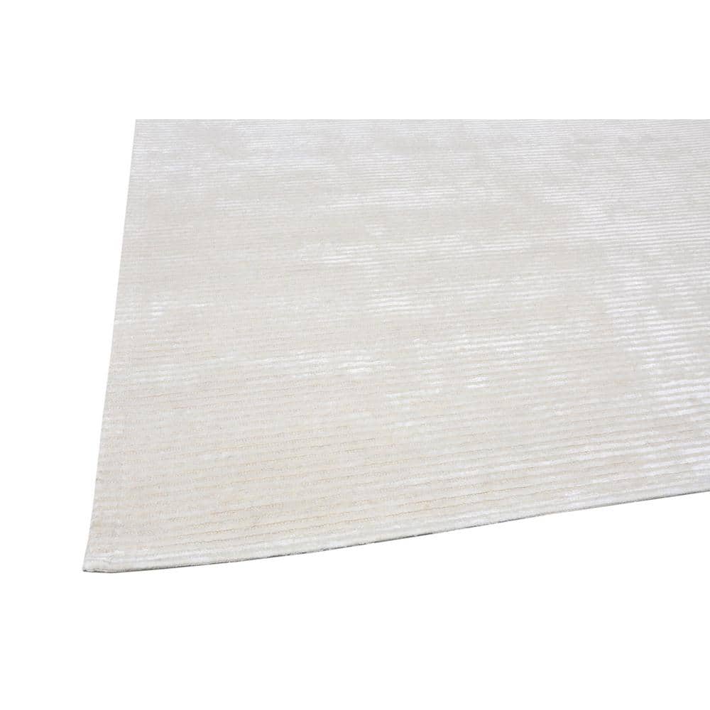 Hand-Tufted Beige Wool and Viscose Rectangular Area Rug