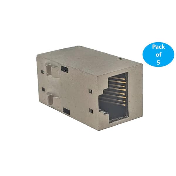 5-PACK Shielded RJ45 CAT.6a Network F/F GIGABIT Ethernet InLine Coupler 