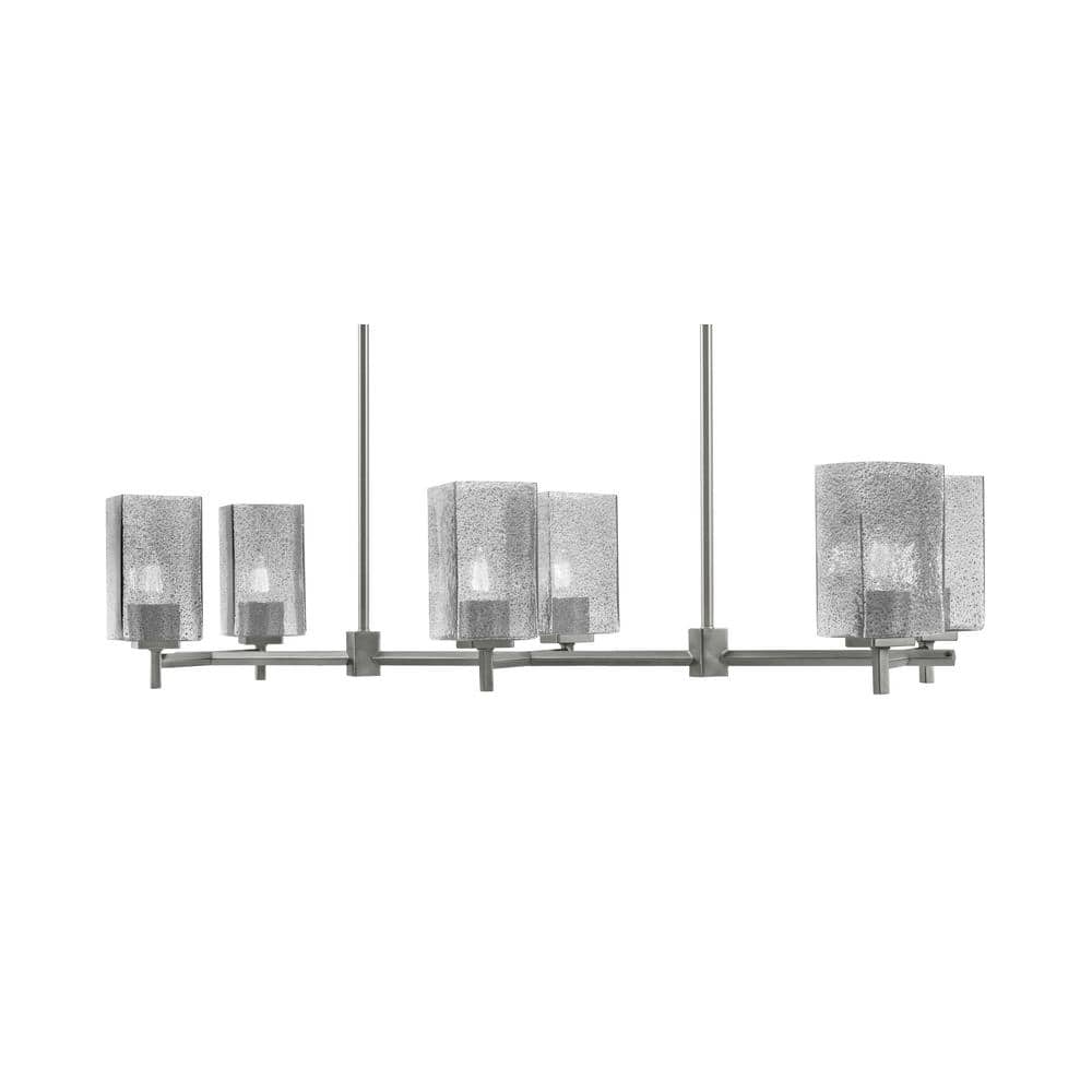 Bridgewater 6 Light Graphite Linear Chandelier, Any Room with 3.5 in. Squar