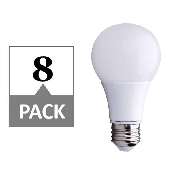 Am Conservation 40 Watt Equivalent A19 Energy Star And Dimmable 25 000 Hour Led Light Bulb Soft White 2700k 8 Pack L06a1927kencl 8pk The Home Depot